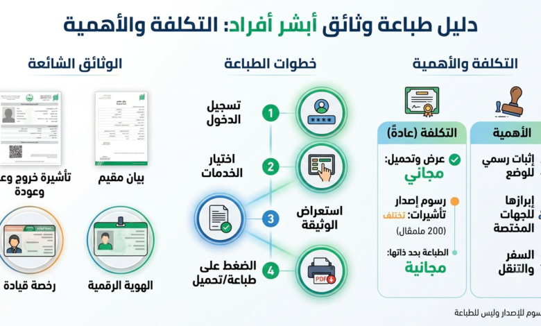 كيفية طباعة أي وثيقة من أبشر أفراد: تكلفة وأهمية