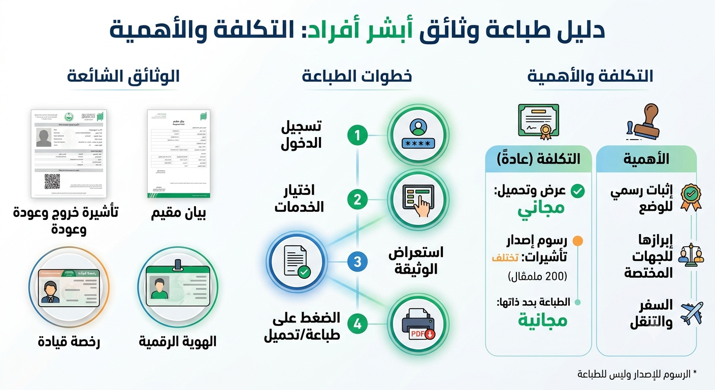 كيفية طباعة أي وثيقة من أبشر أفراد: تكلفة وأهمية