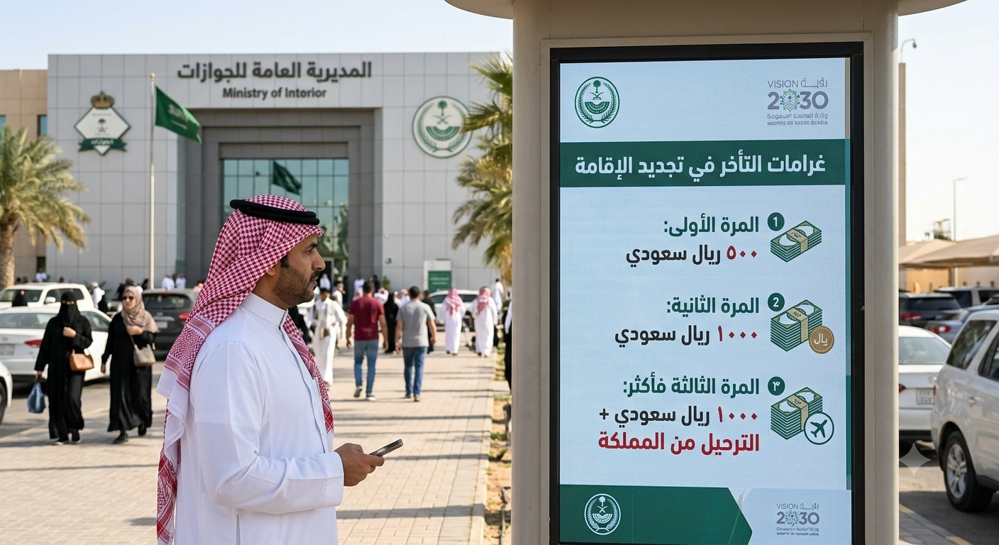 ما غرامة التأخر في تجديد الإقامة في السعودية